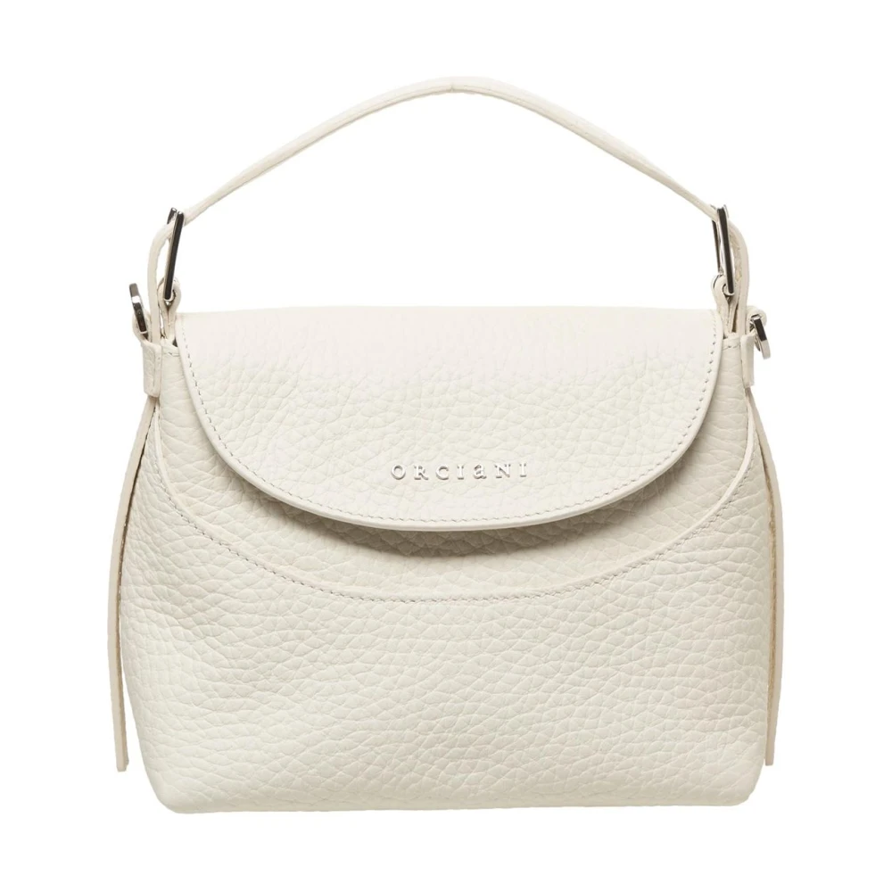 Orciani Women's White Handbags, One Size, Leather Handbag With Adjustable Strap
