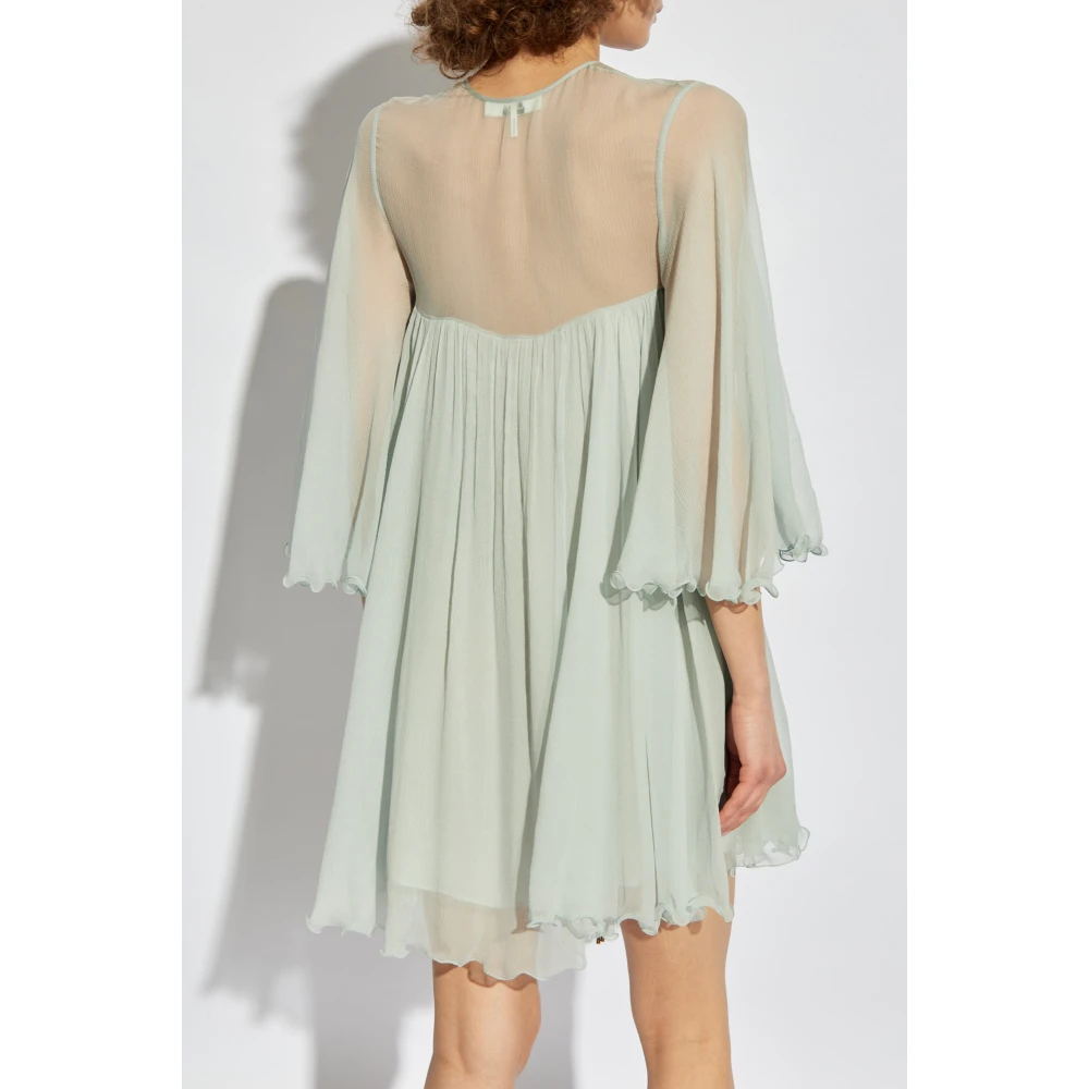 Chloé Zijden jurk met drapering Blue Dames