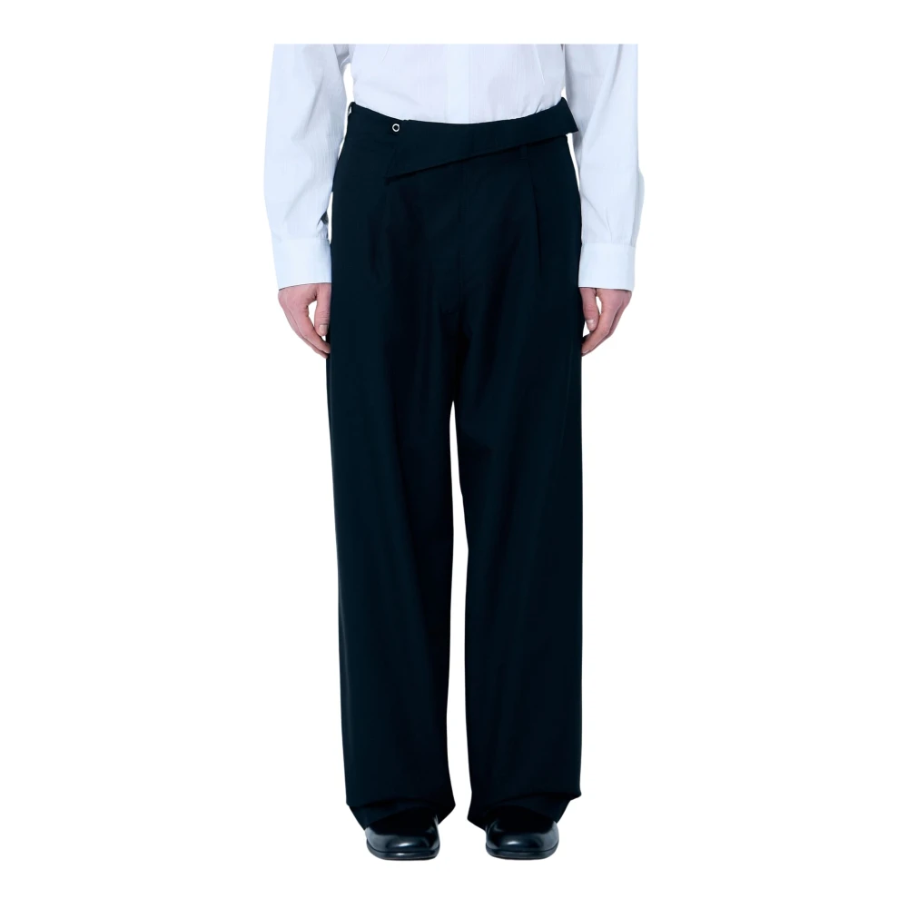 Kiko Kostadinov Fold-over Plain Weave Broek Black Heren