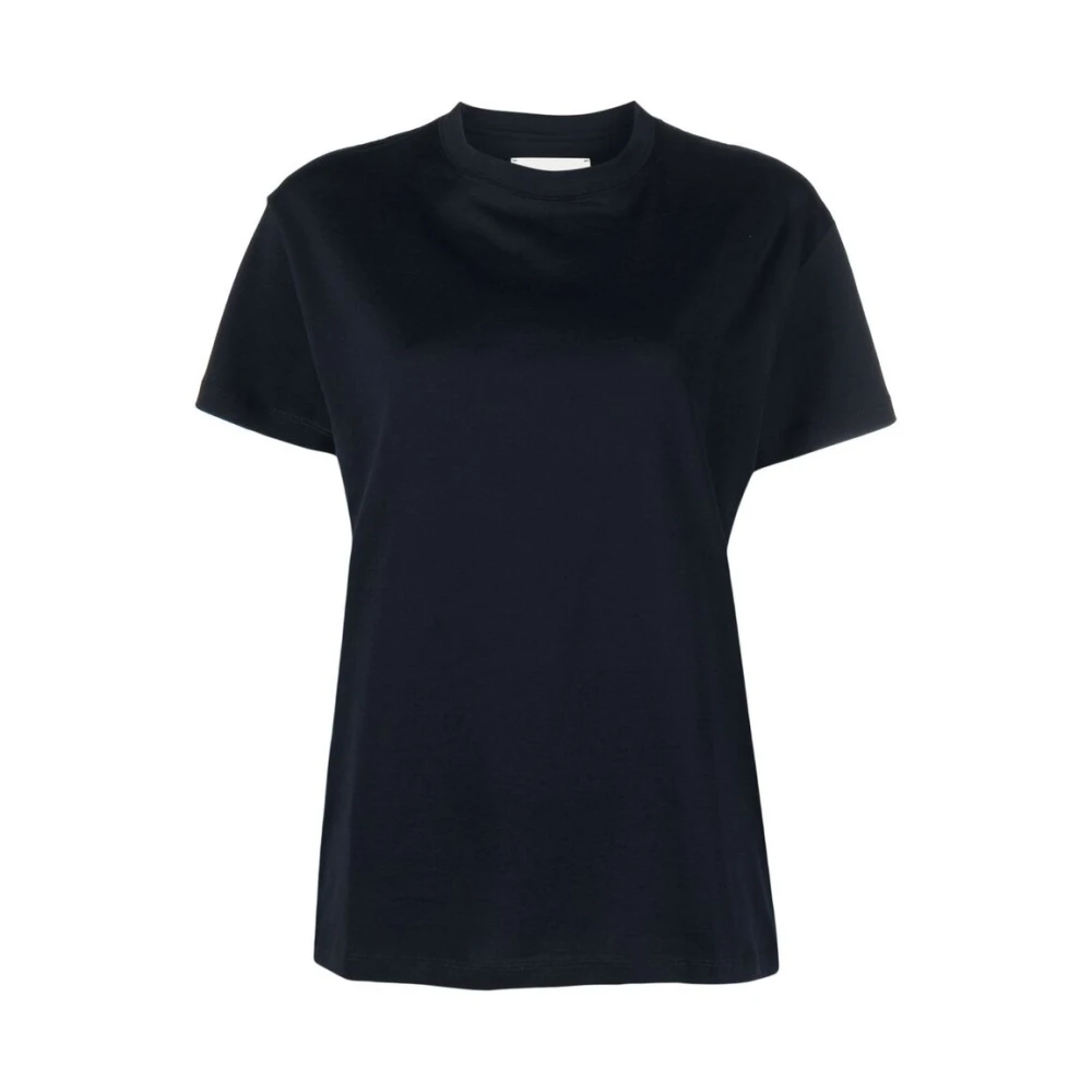 Studio Nicholson Marineblauw Katoenen T-shirt met Ronde Hals Blue Dames