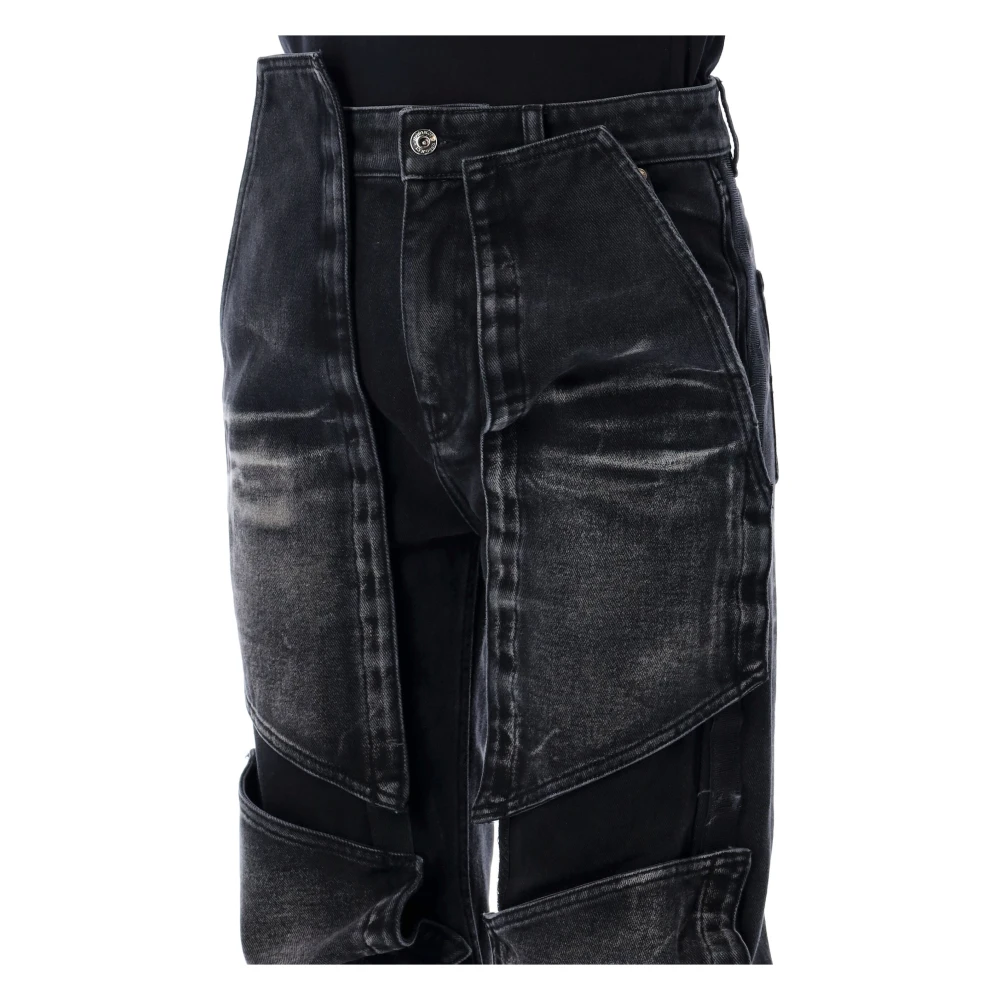 Y Project Zwart Vervaagde Multi Panel Jeans Black Dames