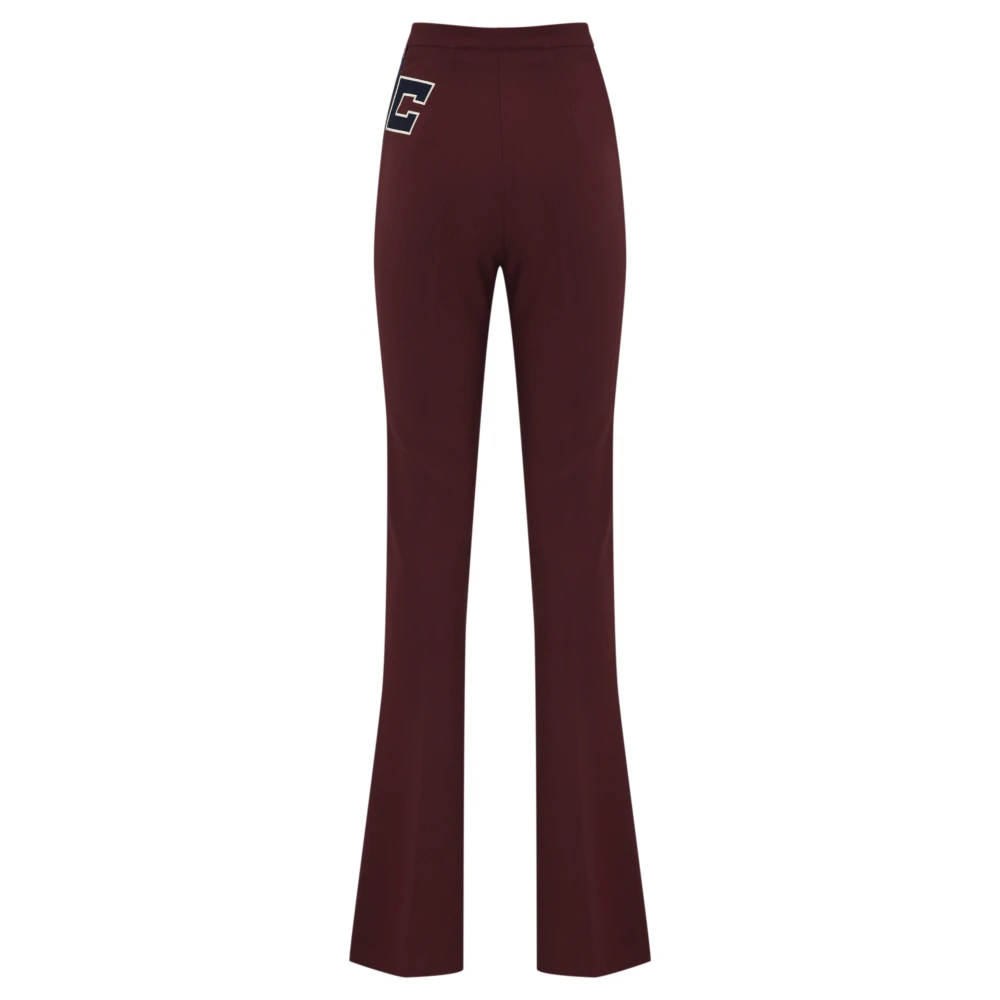 Elisabetta Franchi Stretch Crepe Broek met Zijrits Brown Dames