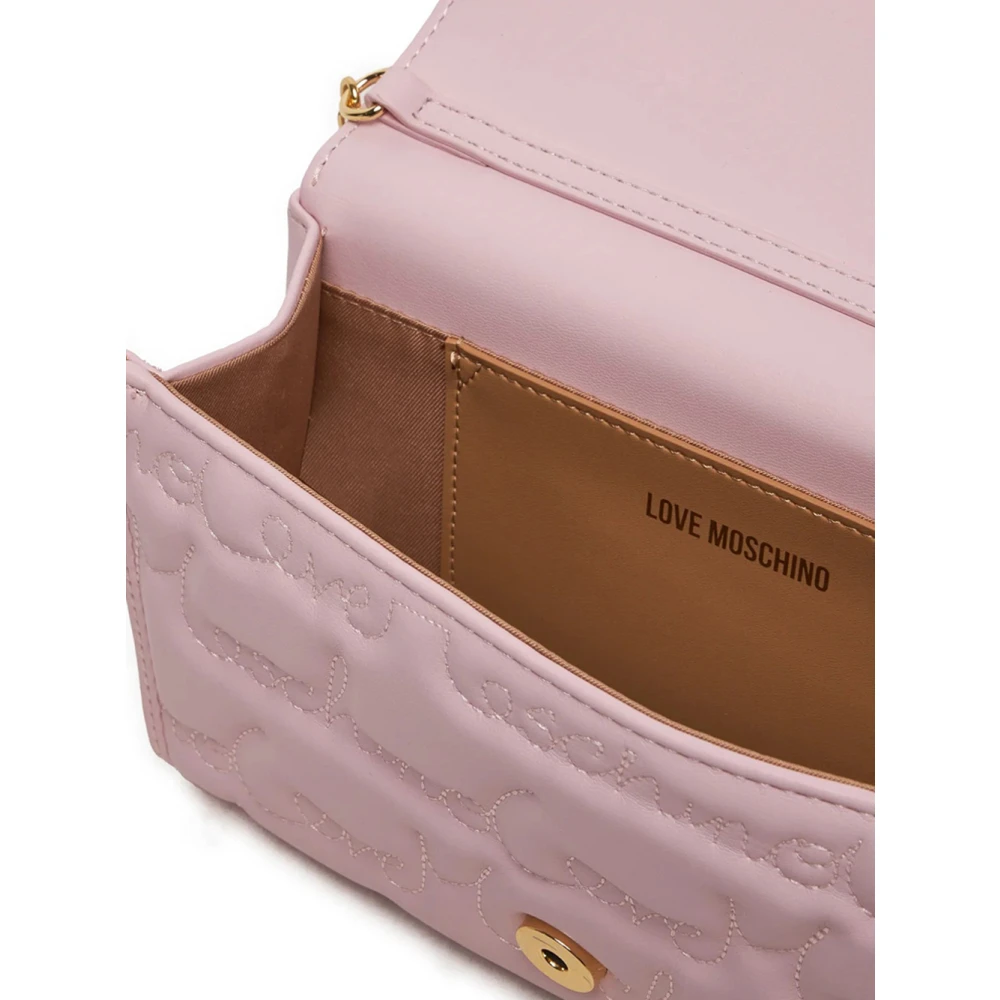 Love Moschino Roze Schoudertas met Gouden Details Pink Dames
