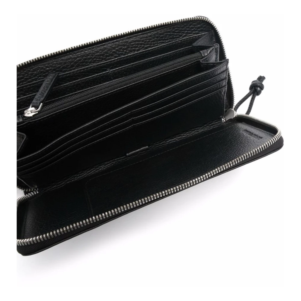 Emporio Armani Stijlvolle Zip Around Portemonnee Black Heren