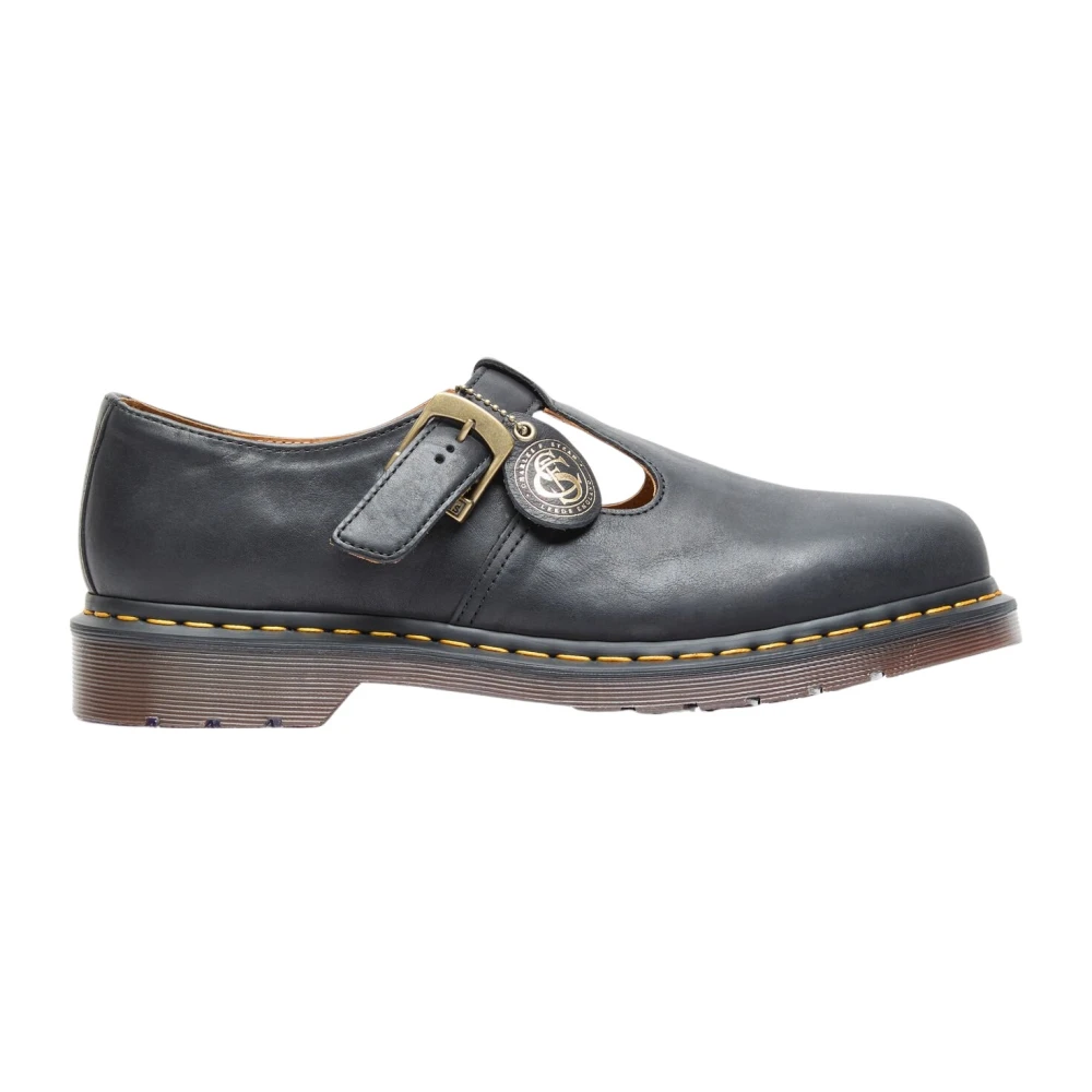 Dr. Martens Afneembaar Logo T-Bar Leren Schoenen Black Heren