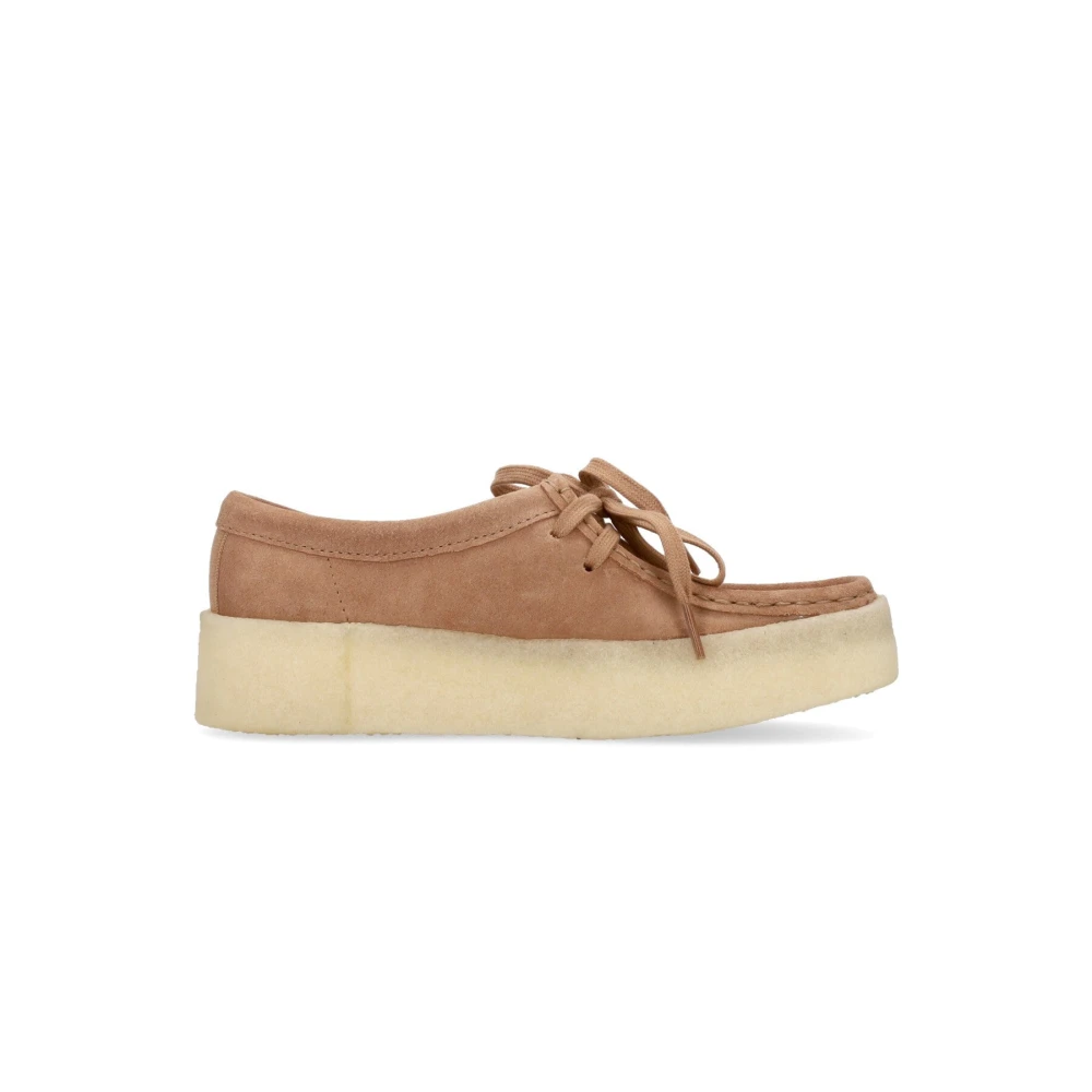 Clarks Varm Beige Wallabee Cup Mockasin Sko Beige, Dam