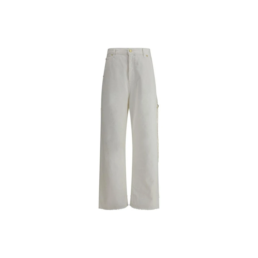 Darkpark Jeans met Parelketting Hoge Taille Beige Dames