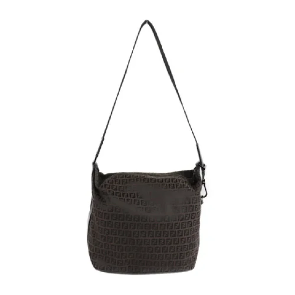 Fendi Vintage Pre-owned Canvas shoulder-bags Black Dames