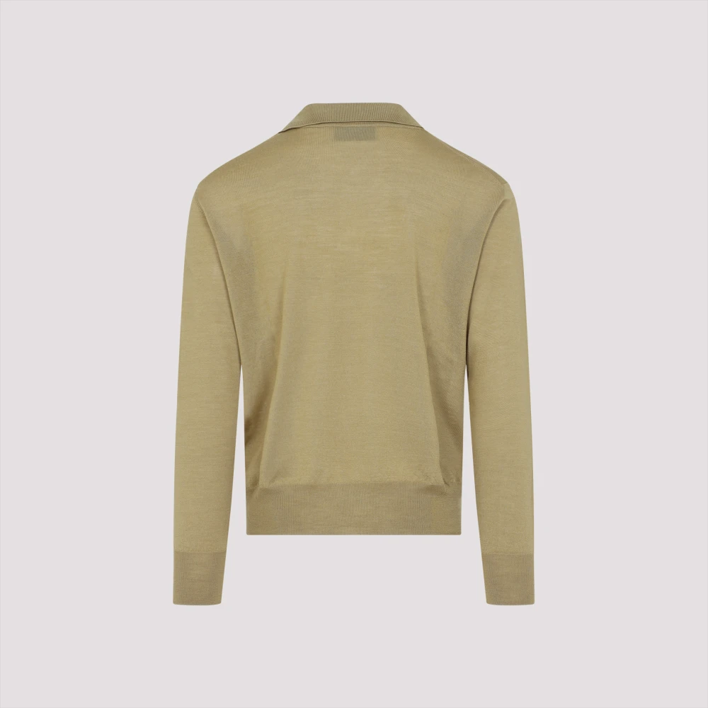 Ami Paris Wol-zijde T-shirt Beige Heren