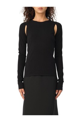 black-shoulder-cutout-long-sleeve-top