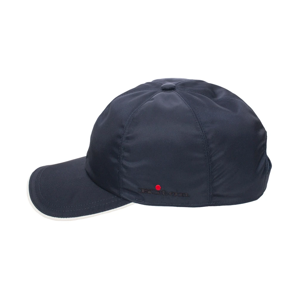 Kiton Verstelbare baseballpet met logo Blue Heren