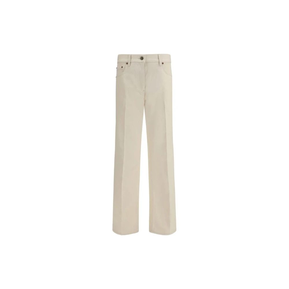 Valentino Women's Beige Cotton Flared Jeans