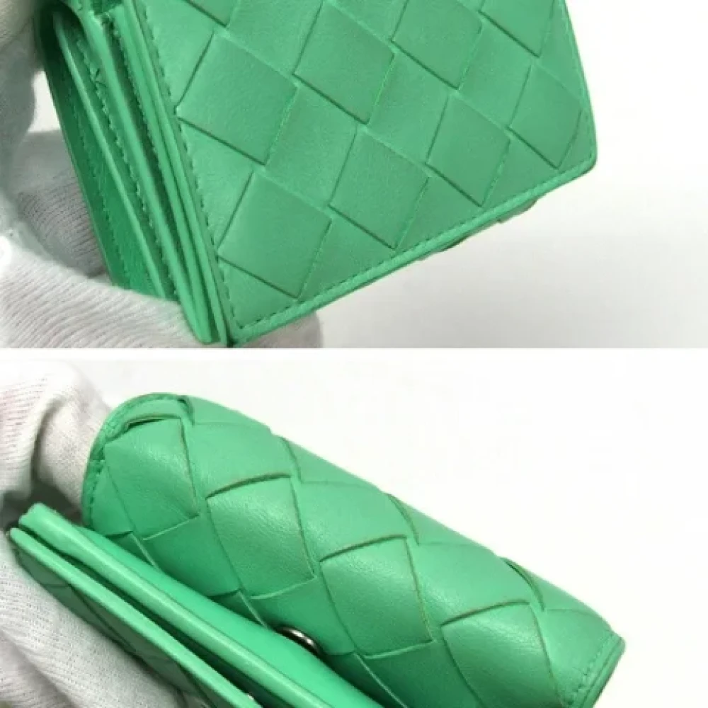 Bottega Veneta Vintage Pre-owned Leather wallets Green Dames
