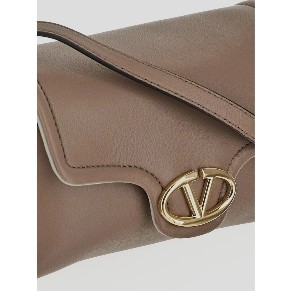 Valentino Garavani Leren Mini Tas Beige Dames