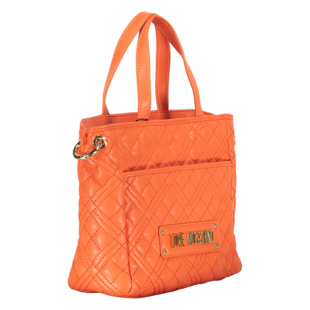 Love Moschino Gewatteerde Handtas met Afneembare Clutch Orange Dames
