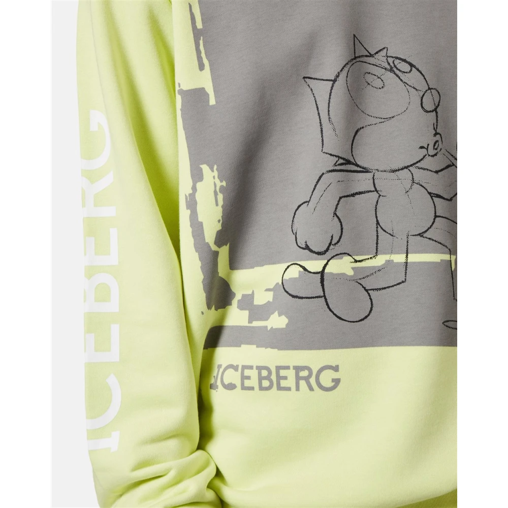 Iceberg Sweatshirt met cartoonafbeelding Yellow Heren