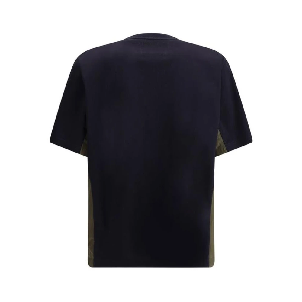 Sacai Moderne Katoenen T-shirt met Zakken Blue Heren