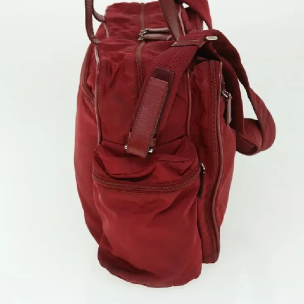 Prada Vintage Pre-owned Nylon travel-bags Red Dames