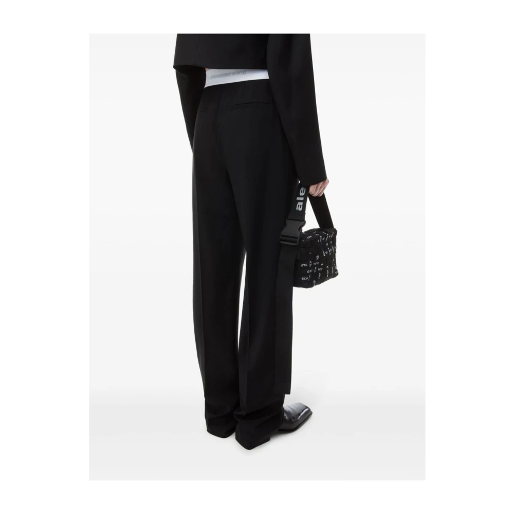 alexander wang Zwarte wollen elastische taillebroek Black Dames