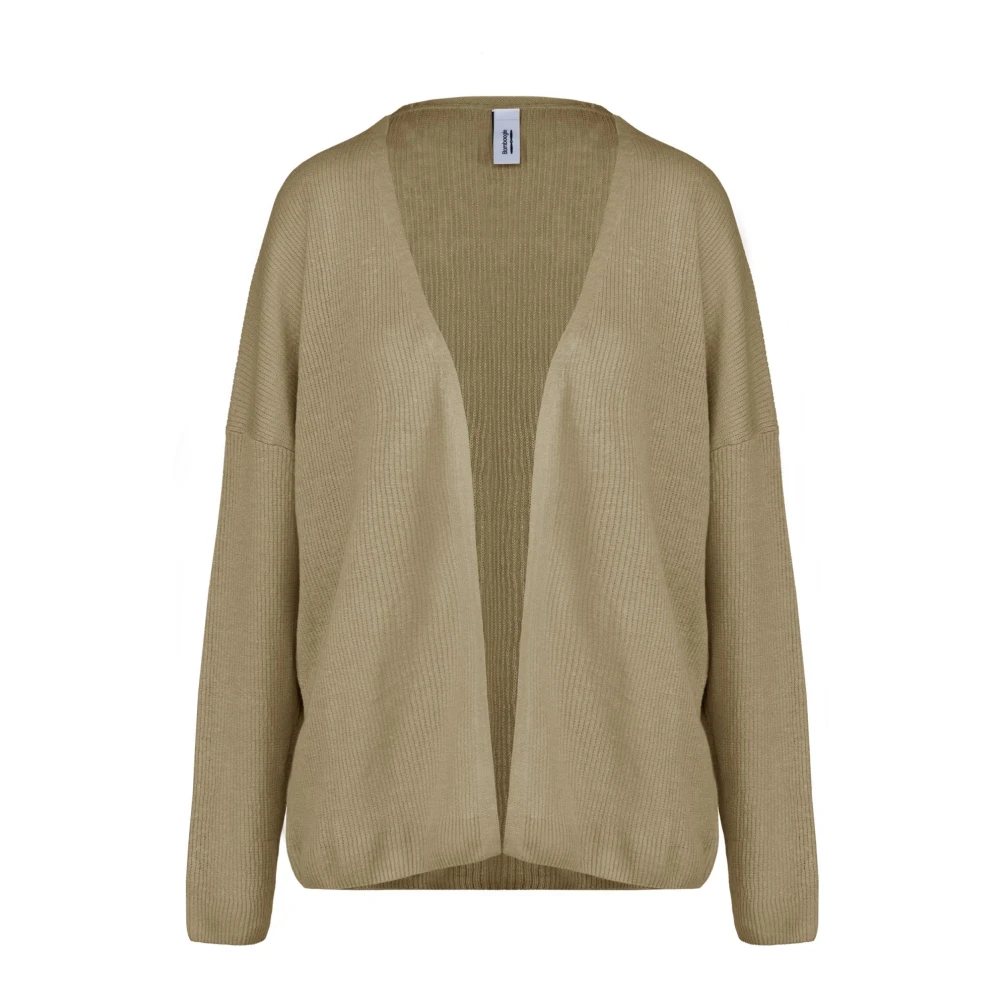 Bomboogie Women's Green Long-Sleeve Linen Cardigan - Cardigans - L - Knitwear