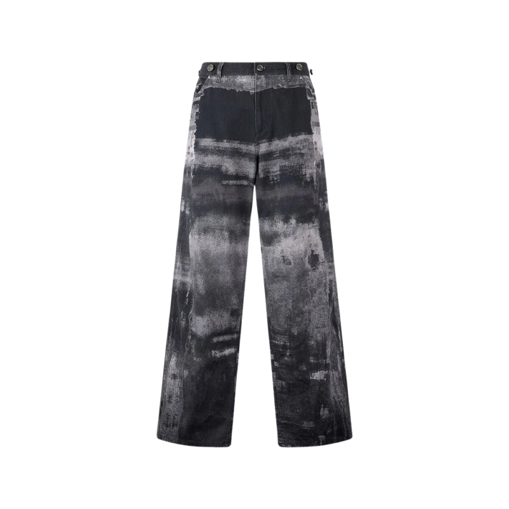 Roberto Cavalli Black Gradient Motif Cotton Trousers - Male - Wide Trousers - W31 - Trousers