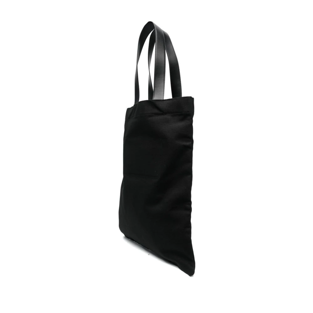 Jil Sander Zwarte katoenen en linnen tote tas Black Unisex