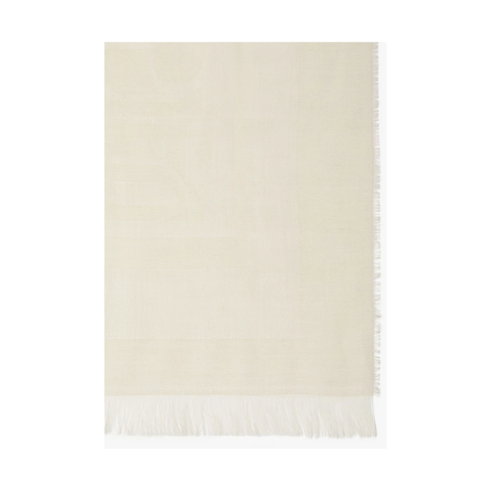 Max Mara Elegante Zijdeblend Sjaal met Monogram Beige Dames
