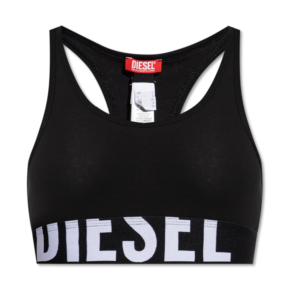 Diesel Bra Ufsb-Cotton-Race-Bralette Black Dames