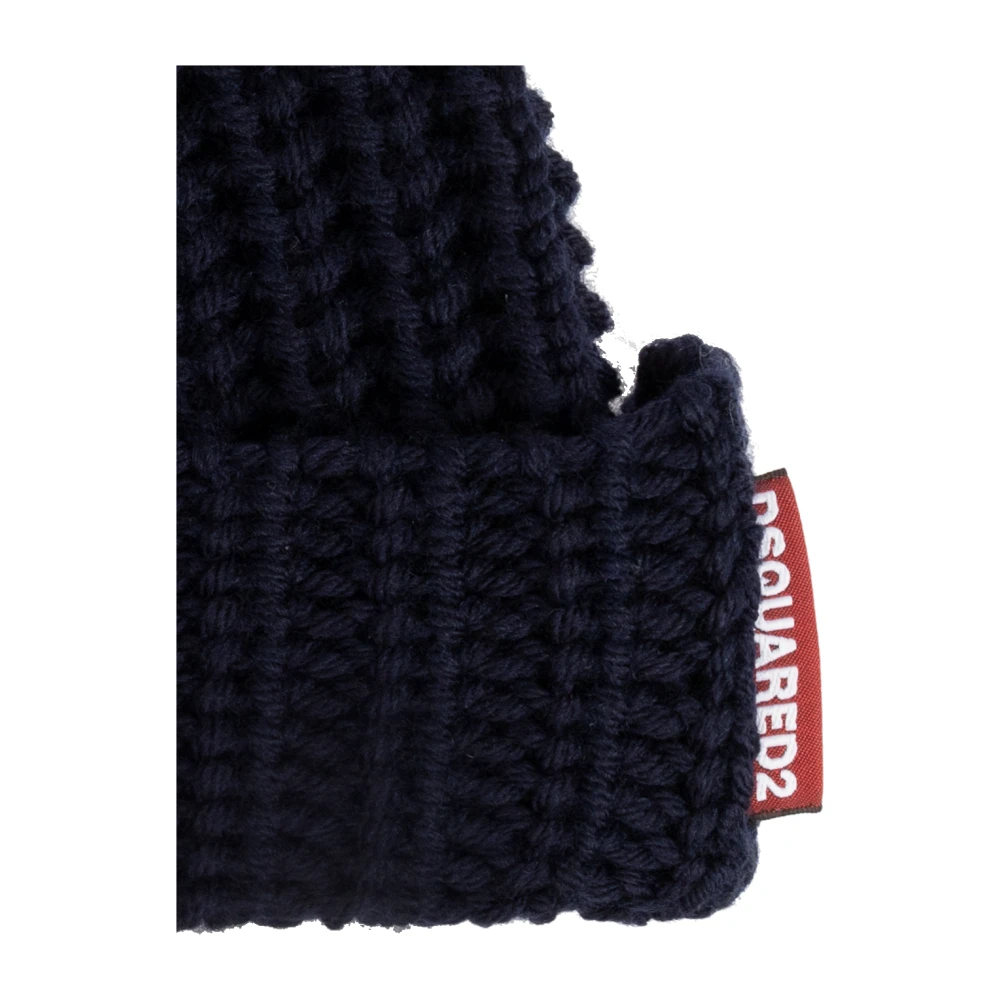 Dsquared2 Wollen muts Blue Heren