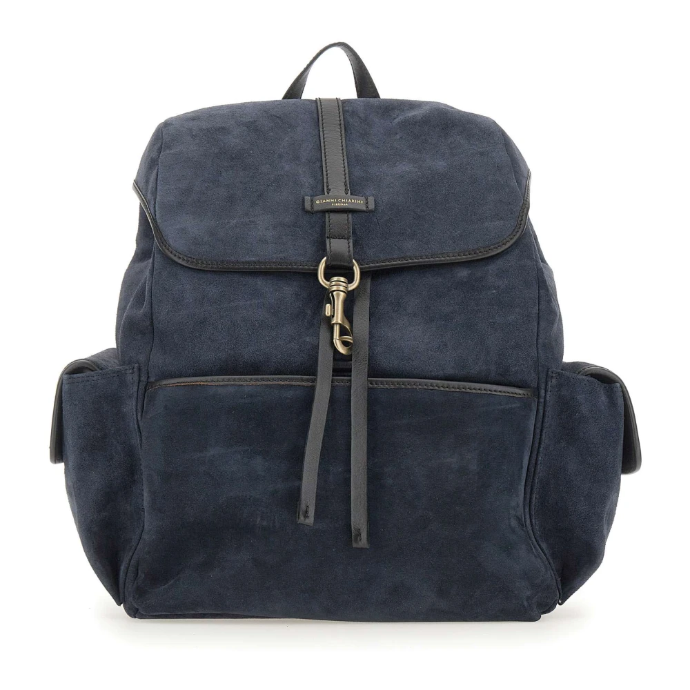 Gianni Chiarini Men's Blue Berlino Backpack - Backpacks - One Size - Bags