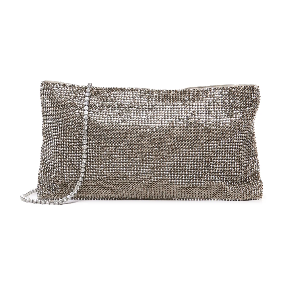 Benedetta Bruzziches Mesh Clutch Tas Grijs Metalen Schouder Gray Dames