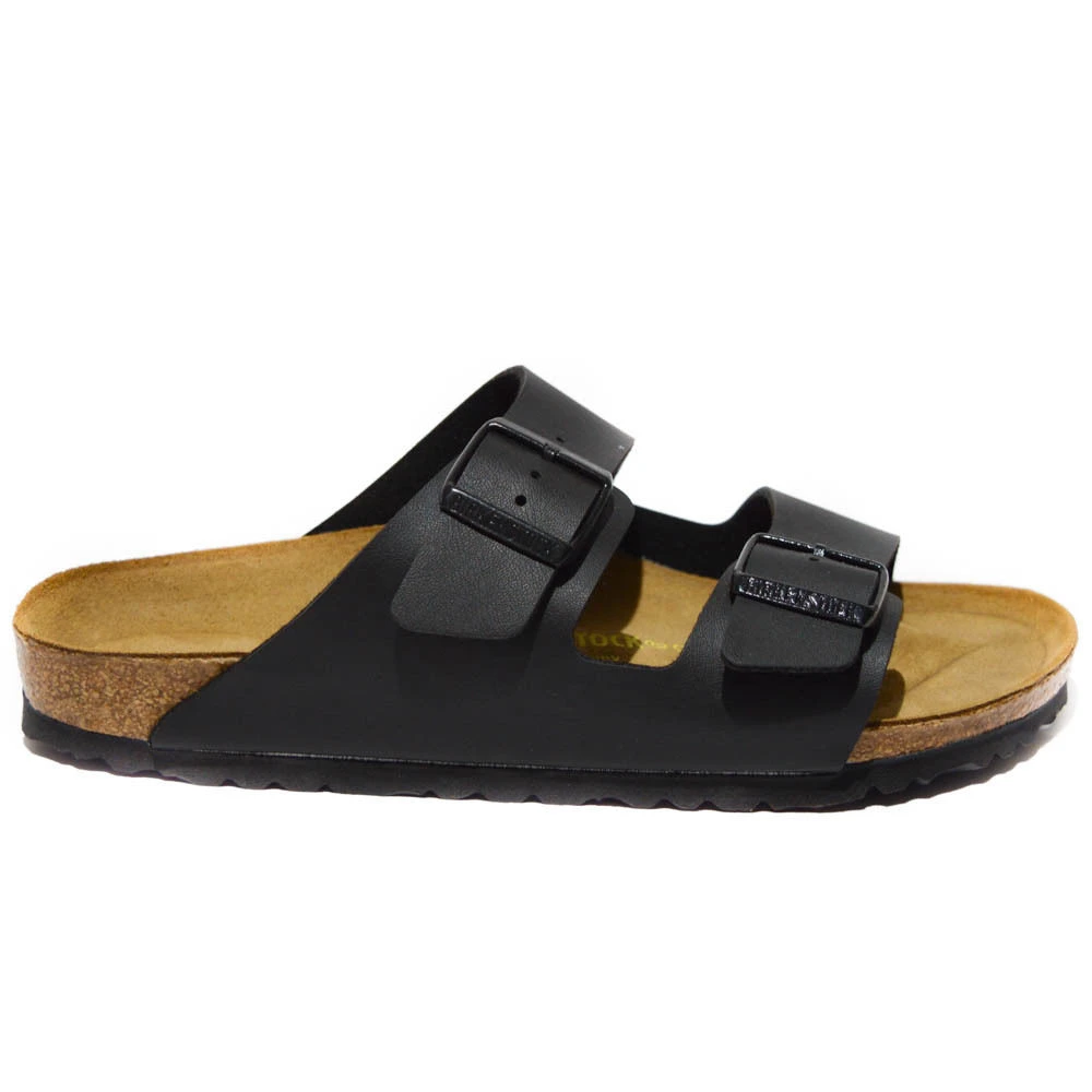 Birkenstock Zwarte Sandalen met Leren en Synthetische Voering