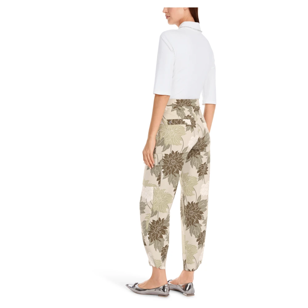 Marc Cain Relaxte cargobroek met bloemenprint Multicolor Dames