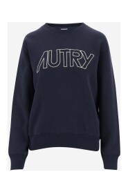 Blaues Baumwoll-Sweatshirt mit Logo-Detail