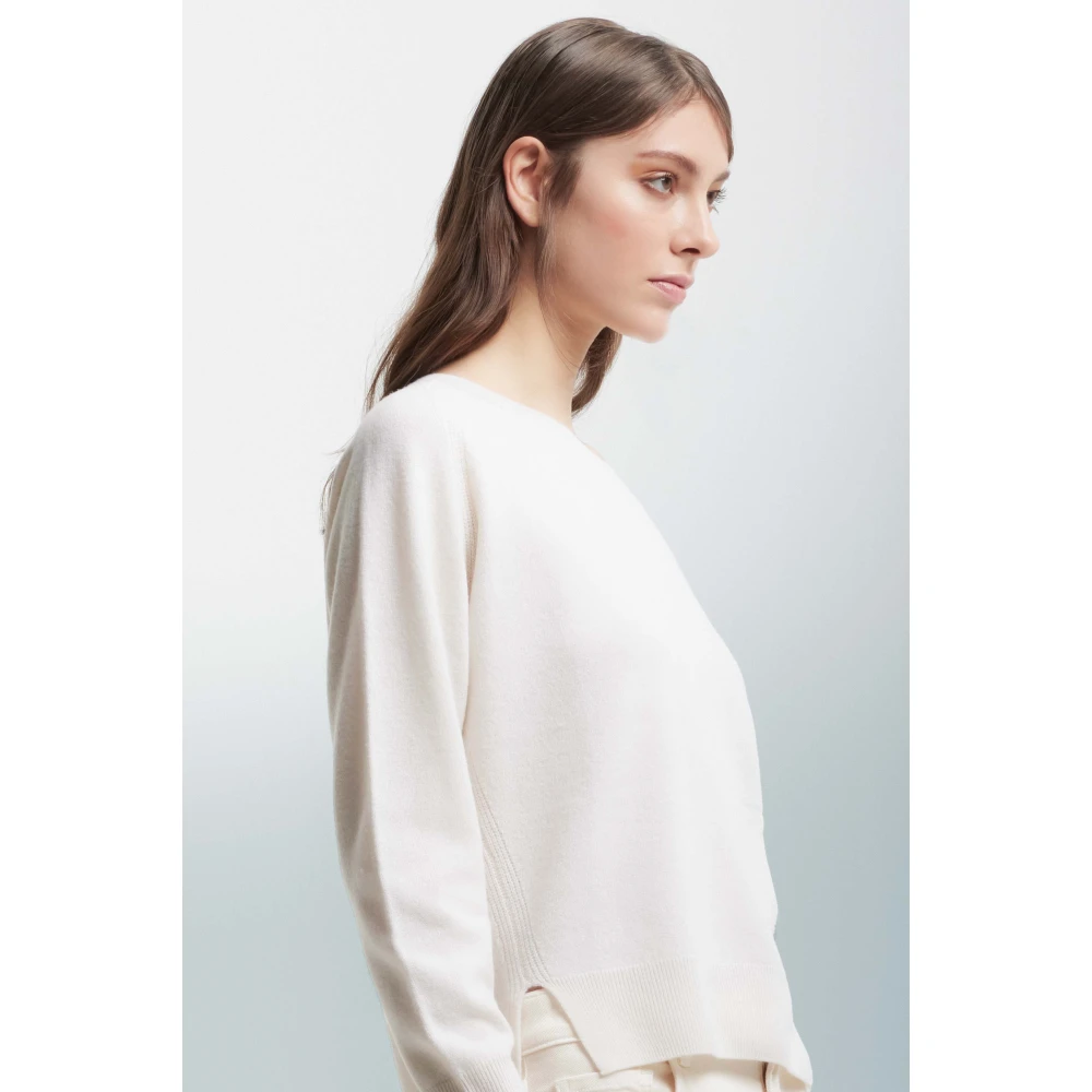 Kocca Zachte Wol Zijde Lange Mouw Trui White Dames