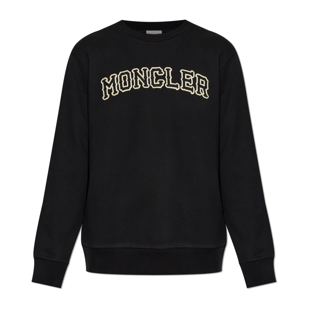 Moncler Logo Motif Sweatshirt - Man Sweatshirts Black S - Immagine 3