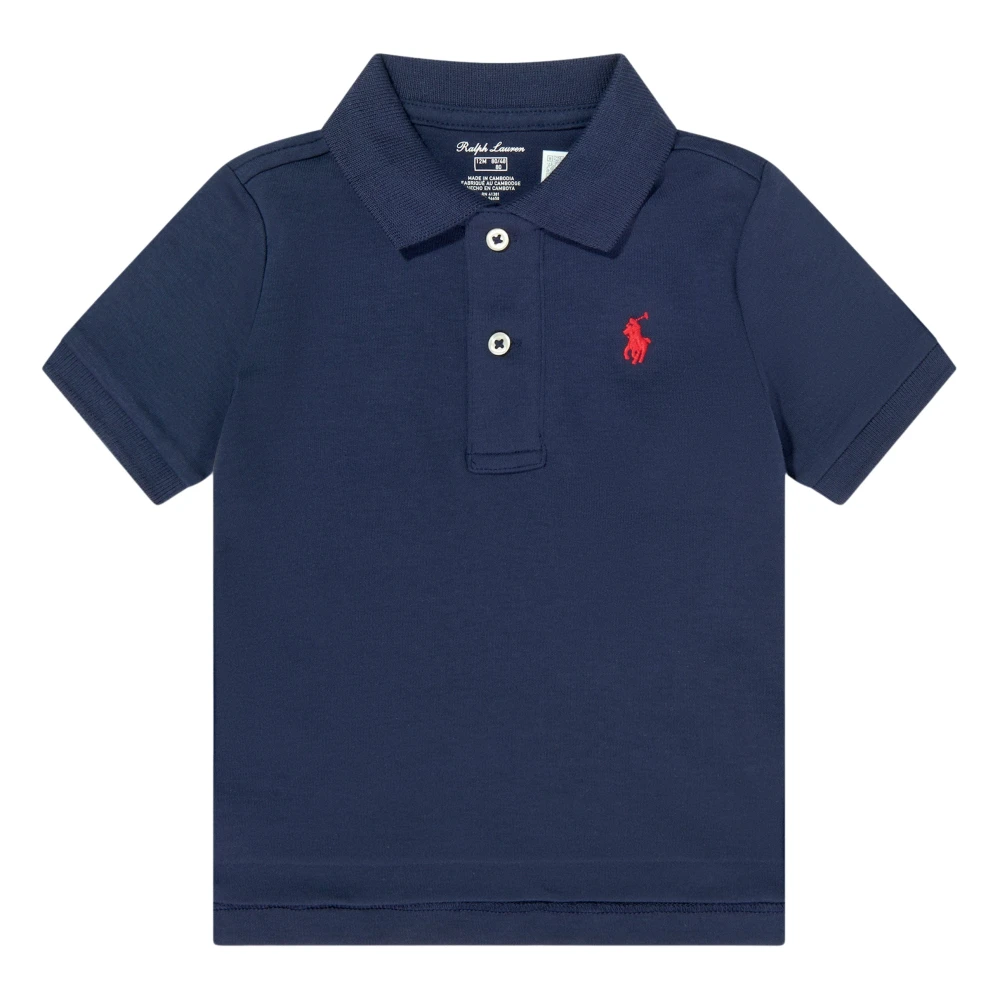 Ralph Lauren Boys Blue Logo Polo Shirt - Kids Short Sleeve T-Shirts - 3 M - Kids