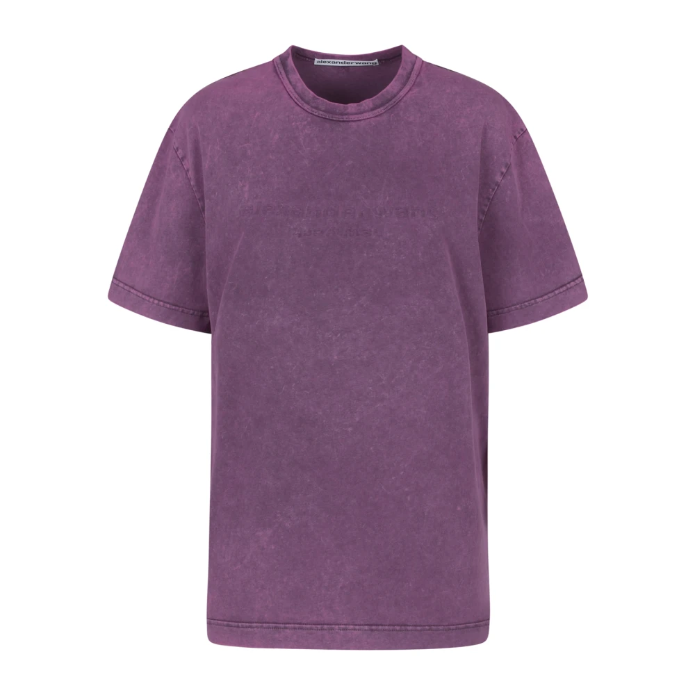 Alexander wang Bi-Color Acid Logo T-shirt Purple Dames