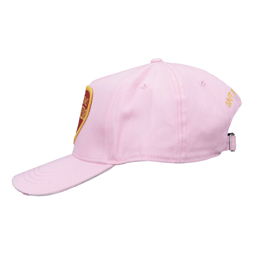 Dsquared2 Geborduurde Baseball Cap met Verstelbare Sluiting Pink Unisex