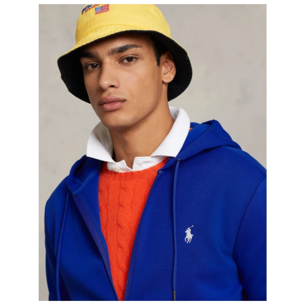 Polo Ralph Lauren Ritshoodie in Katoenmix Blue Heren