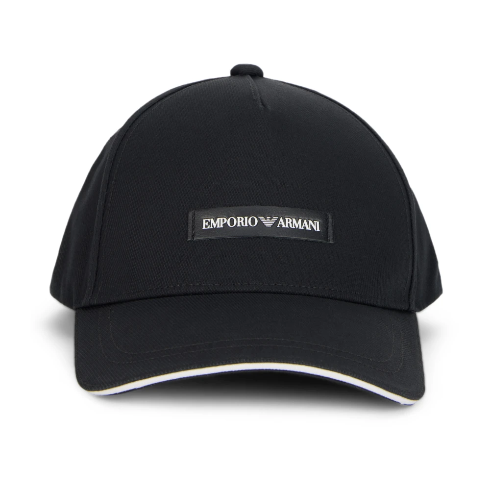 Emporio Armani Canvas Baseball Cap With Patch - Male - Hats & Caps - Black - One Size - Accessories