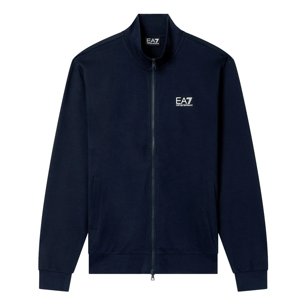 Emporio Armani Ea7 Men's Blue Training Jackets, M, Full Zip Core Identity Sweatshirt