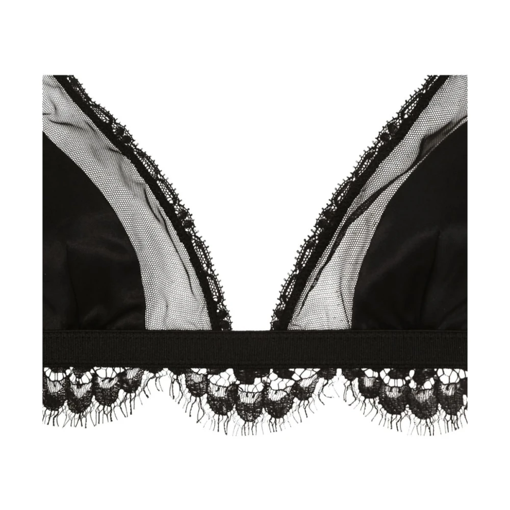 Dolce & Gabbana Kanten Semi-Transparante Beha Black Dames