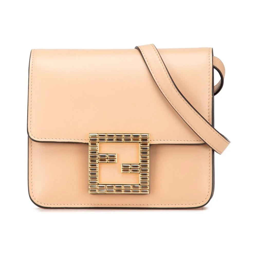 Fendi Vintage Women's Beige Pre-Owned Fendigraphy Mini Leather Crossbody