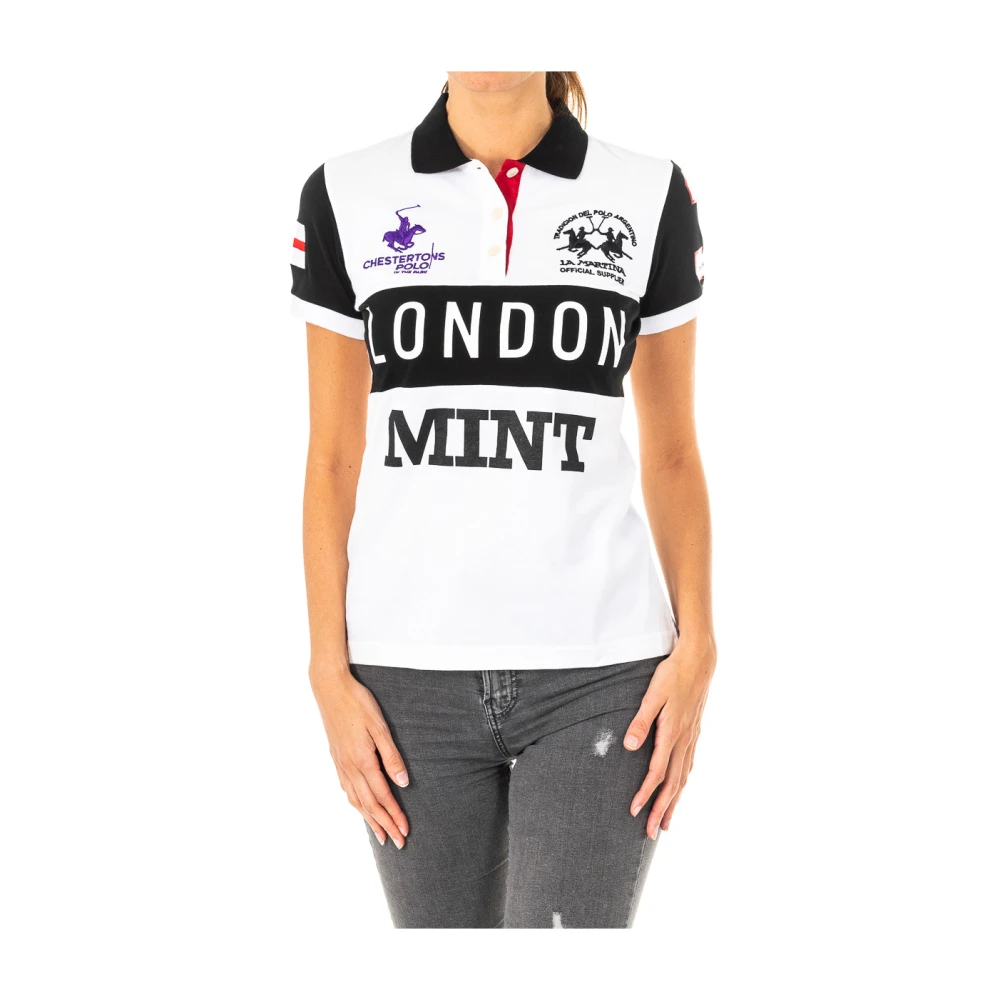 La Martina Women's White Short Sleeve Polo Shirt