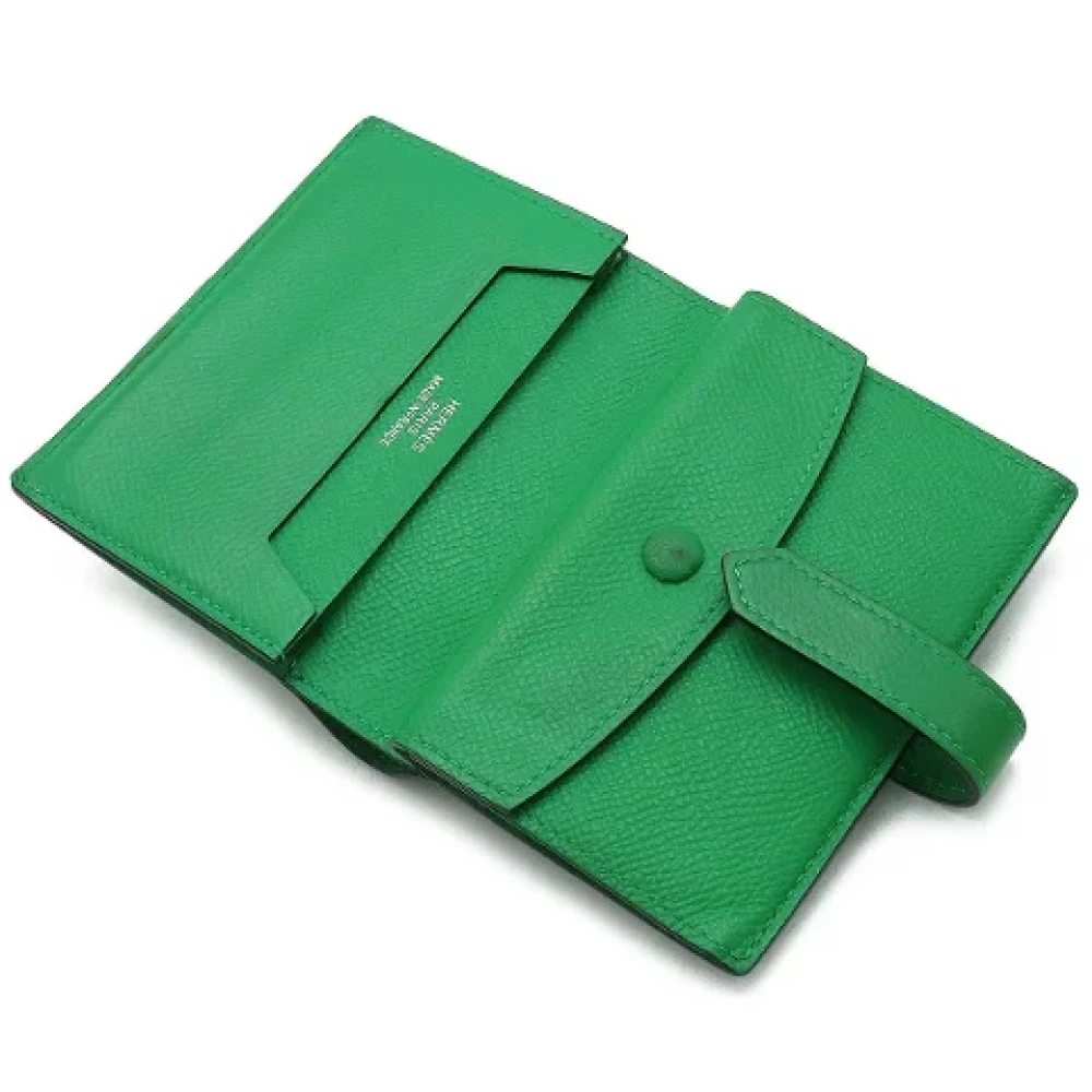 Hermès Vintage Pre-owned Leather wallets Green Dames