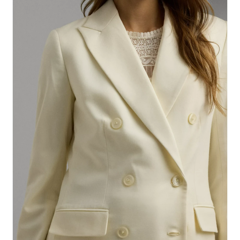 Ralph Lauren Stretch Wool Crêpe Blazer Beige Dames