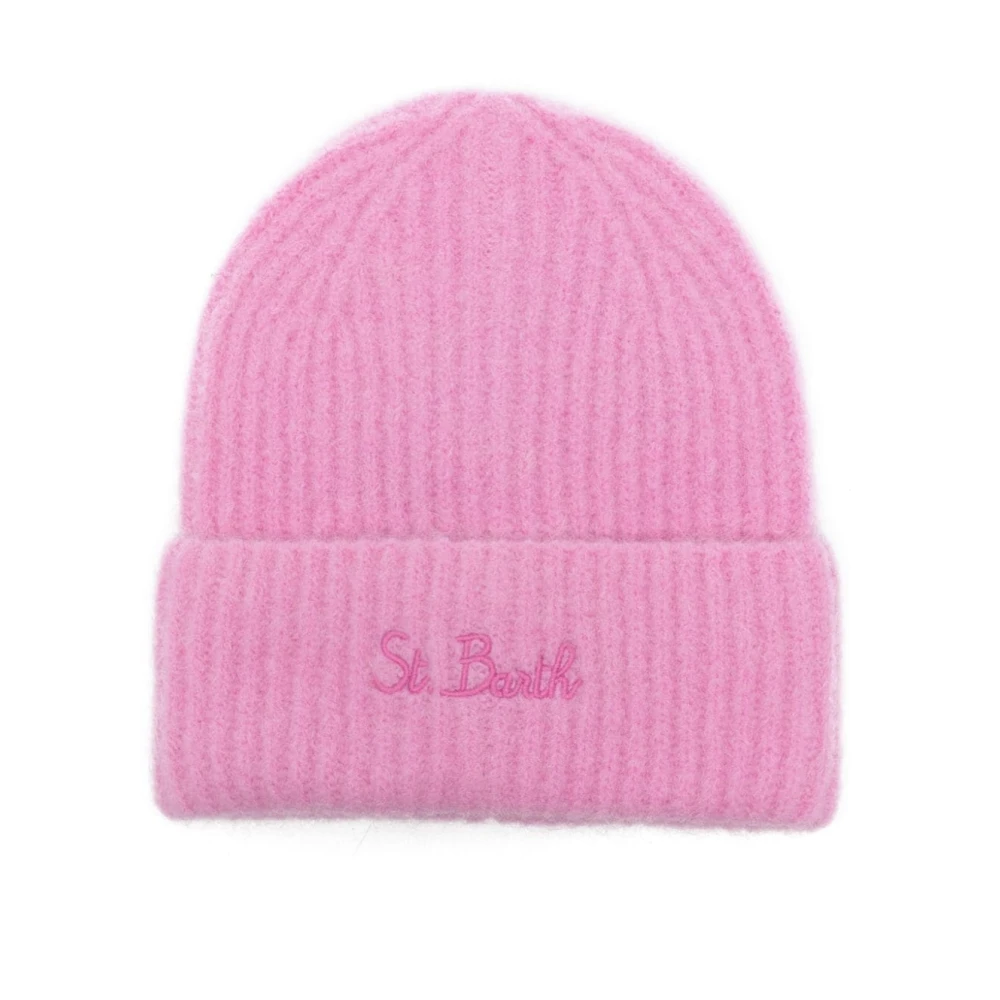 MC2 Saint Barth Roze Gebreide Logo Hoed Pink Dames