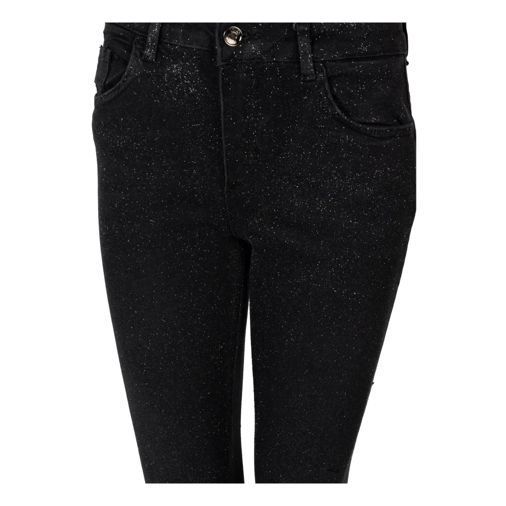 Liu Jo Slim Fit Brocade Jeans Black Dames