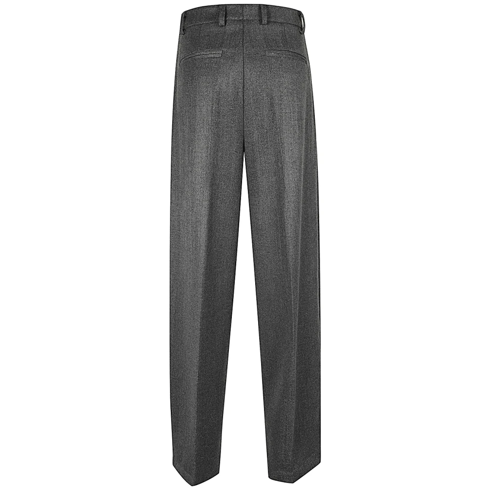 Mauro Grifoni Wijde Grijze Wollen Broek Gray Dames